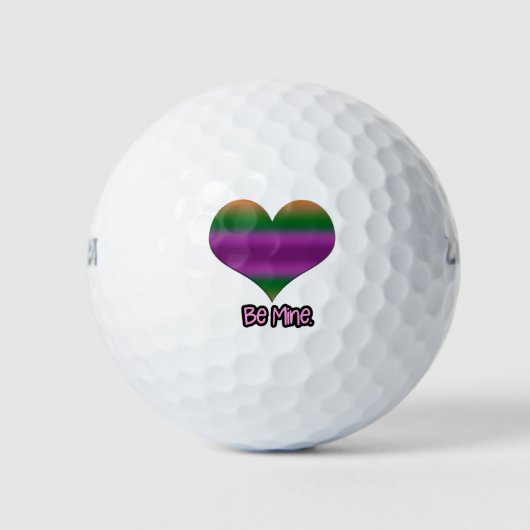 Balles De Golf Soyez à moi Valentine Purple Stripe Coeur (Devant)