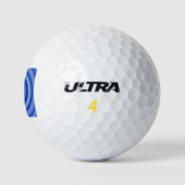 Balles De Golf spirale bleue et bleu clair (Logo)