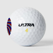 Balles De Golf Spirale rouge blanc de Checker bleu par Kenneth Yo (Logo)