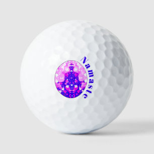 Balles De Golf Spirituel rose assis Yoga Pose Namaste