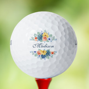 Balles De Golf Spring Floral Chic Moderne Nom personnalisé
