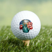 Balles De Golf Statue de la Liberté avec drapeaux et croix (T-shirt Insitu)