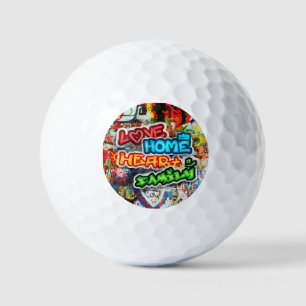 Balles De Golf Streetart Graffiti Amour Maison Cœur Coloré Funky