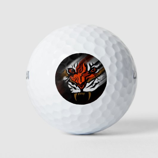 BALLES DE GOLF STRIPES ORANGE ET NOIR (Devant)