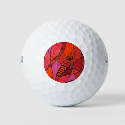 Balles De Golf "Study In Reds" Abstrait Custom Wilson Golf Balls (Devant)