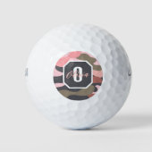 Balles De Golf Style moderne rose & camouflage vert, Personnalise (Devant)