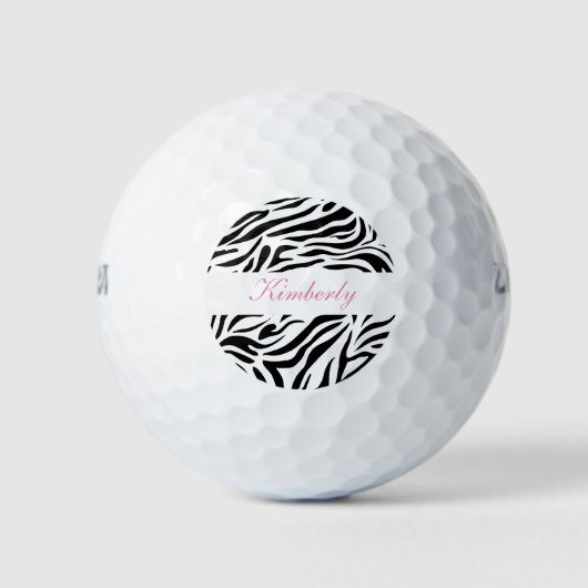 Balles De Golf Style Monogramme Zèbre (Devant)