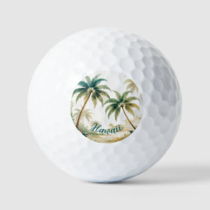 Balles De Golf Style Vintage Hawaïen Voyage Honolulu