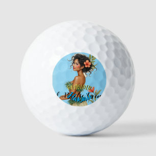 Balles De Golf Style vintage Hawaiian Travel Honolulu Hula Girl