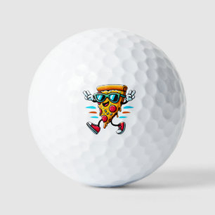 Balles De Golf Stylish savoureux pizza slice caractère ajoute de