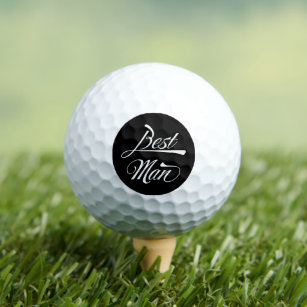 Balles De Golf Stylisme noir typographie Best Man Groomsmen