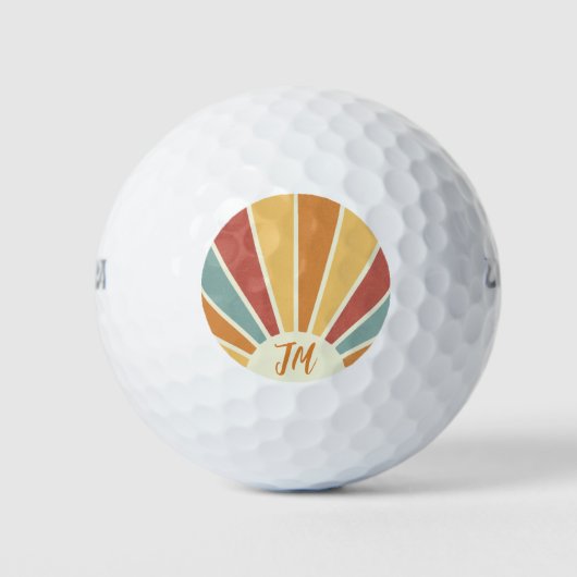 Balles De Golf Super grunge style rétro design soleil (Devant)