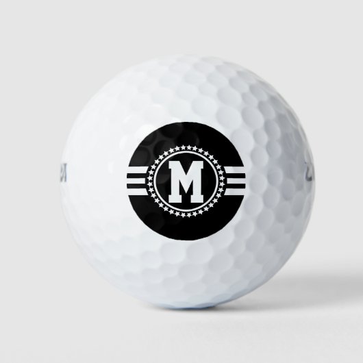Balles De Golf Superstar Monogramme Noir (Devant)