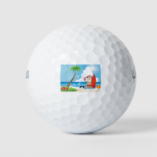 Balles De Golf surfer santa claus (Devant)