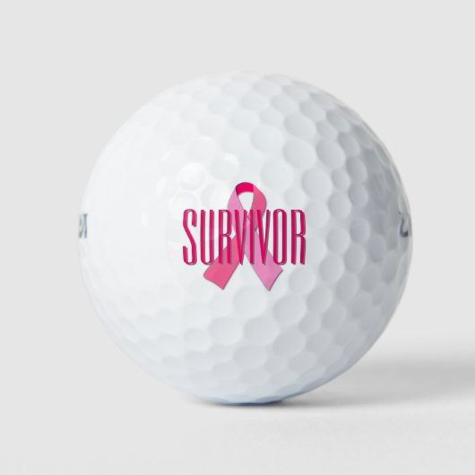 Balles De Golf Survivant rose au ruban (Devant)