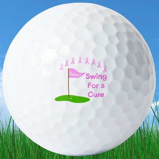 Balles De Golf Swing For a Cure Breth Cancer Awareness