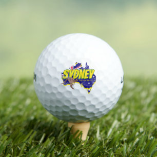 Balles De Golf Sydney Australie Rétro Kangaroo Et Drapeau Vintage