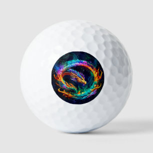 Balles De Golf Symbole artistique vibrant du dragon ouroboros