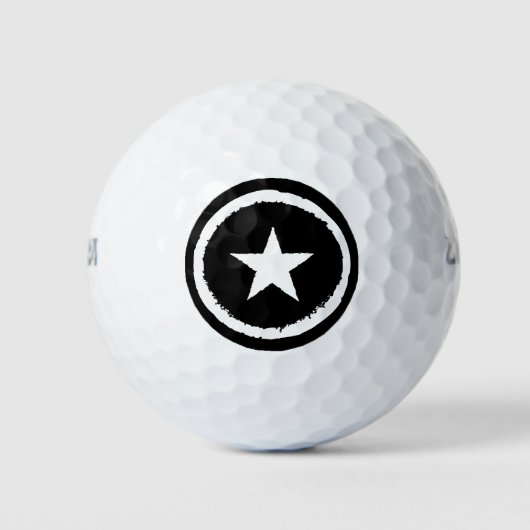 Balles De Golf Symbole de l'étoile blanche de l'armée patriotique (Devant)