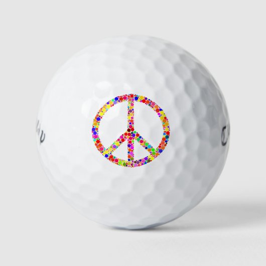 Balles De Golf Symbole de paix en mosaïque multicolore (Devant)