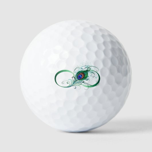 Balles De Golf Symbole d'infini avec plume de paon (Recto)