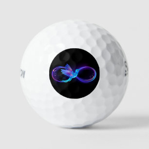 Balles De Golf Symbole d'infini néon avec colibri brillant