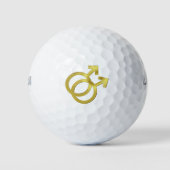 Balles De Golf Symbole gai d'or Mariage anneaux Saint-Valentin (Devant)