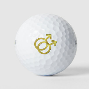Balles De Golf Symbole gai d'or Mariage anneaux Saint-Valentin