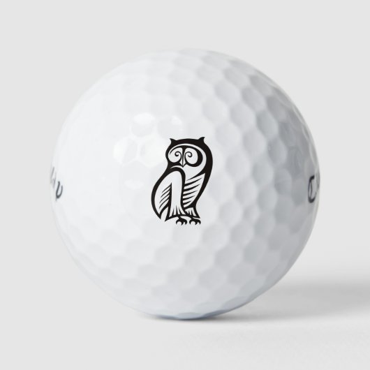 Balles De Golf Symbole hibou noir (Devant)