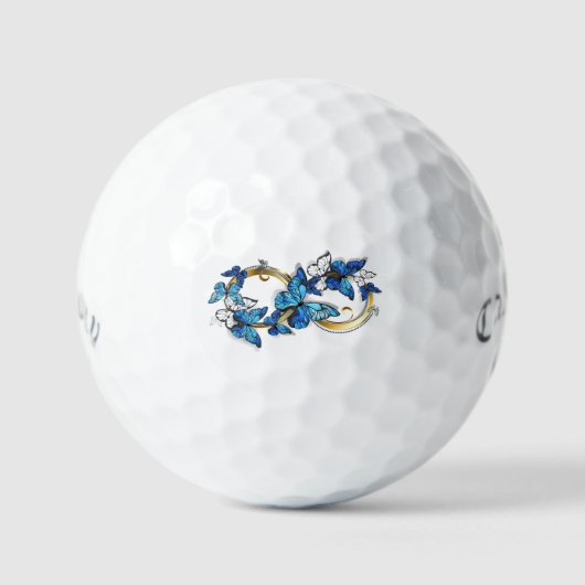 Balles De Golf Symbole infini de papillons Morpho bleus (Recto)