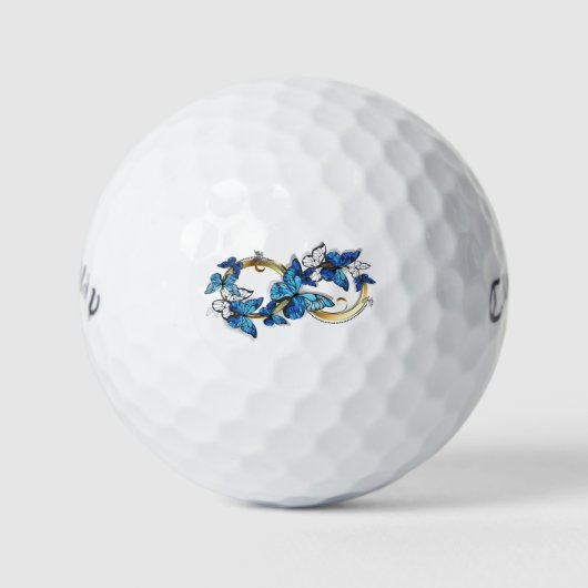 Balles De Golf Symbole Infini de Papillons Morpho Bleus (Devant)