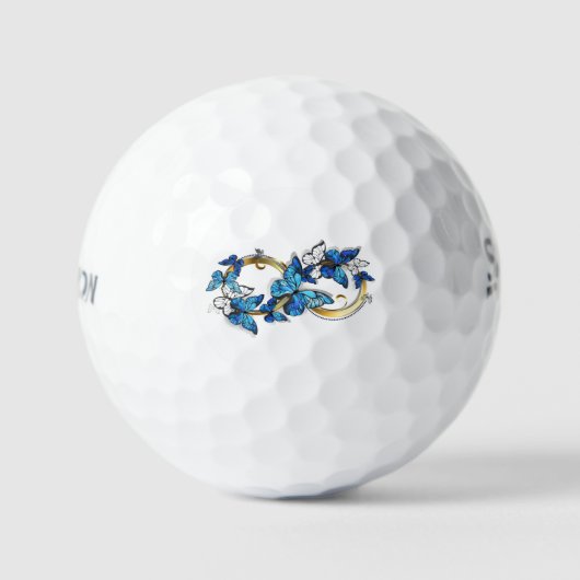 Balles De Golf Symbole infini de papillons Morpho bleus (Recto)