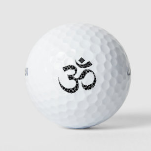 Balles De Golf Symbole Om noir et blanc