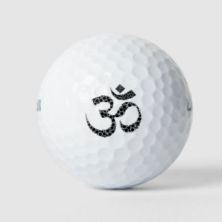 Balles De Golf Symbole Om noir et blanc