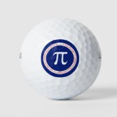 Balles De Golf Symbole Pi en cercle sur bleu marine (Devant)