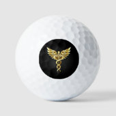 Balles De Golf Symbole Polygonal Or Caduceus (Recto)