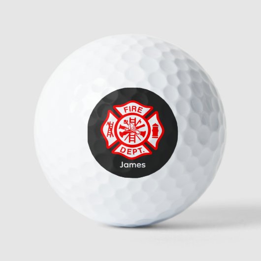 Balles De Golf Symbole pompier Logo pompier Nom personnalisé (Recto)