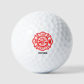 Balles De Golf Symbole pompier Logo pompier Nom personnalisé (Recto)