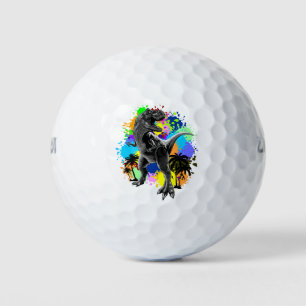 Balles De Golf T-Rex Dinosaur Jurassique Reptile sur arc-en-ciel