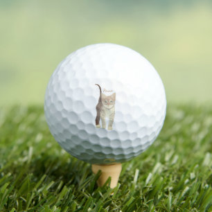 Balles De Golf Tabby Chat Avec Ballons De Golf Texte