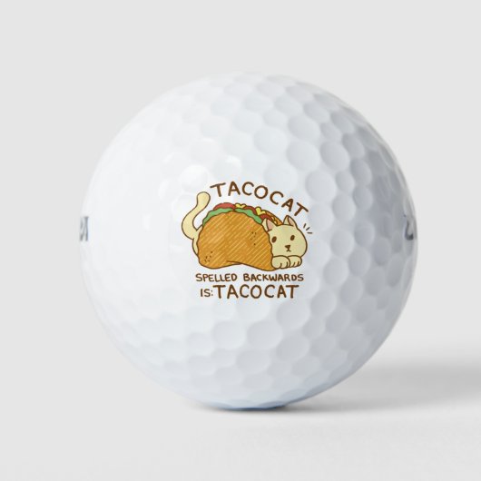 BALLES DE GOLF TACOCAT ANIMAL EN TACO CARTOON (Devant)