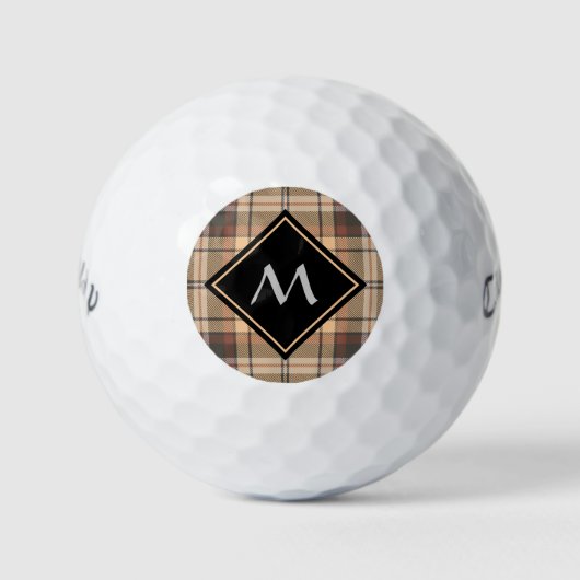 Balles De Golf Tartan beige et Brown (Devant)
