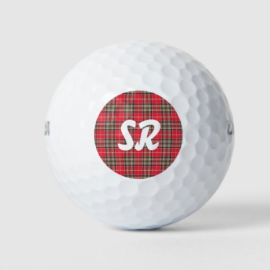 Balles De Golf Tartan rouge personnalisé (Devant)