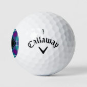 Balles De Golf Tartan vert de mer, violet et bleu (Logo)