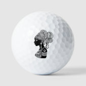 Balles De Golf Tatouage Tribal Portrait de Fille Africaine (Recto)
