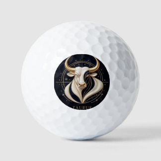Balles De Golf ♉ Taureau élégant Zodiaque Taureau doré Astrologie