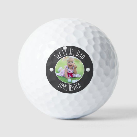 Balles De Golf Tee It Up Dad Custom Photo (Recto)