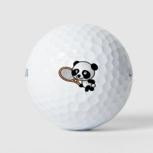 Balles De Golf Tennis Jouant Au Panda