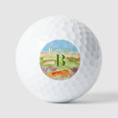 Balles De Golf Terrain de golf Monogram par la plage  (Recto)