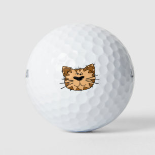 Balles De Golf Tête d'animal de tigre rayé dessin animé visage de